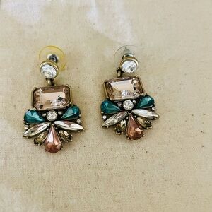 Banana Republic Gold and Silver Earrings with Vintage Design